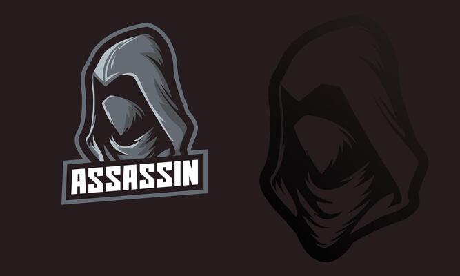 Assassin mascot logo, team logo, character logo, gaming logo.
