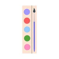 Art palette with paint brush. illustration. vector