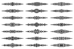 Abstract ornamental vintage borders. Decorative flourish paragraph separators, text dividers. vector