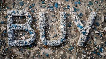 Granite Stone Buy concept creative art poster. photo