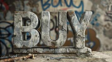 Concrete Buy concept creative art poster. photo