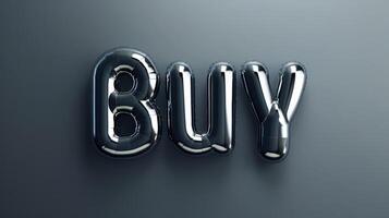 Grey Glossy Surface Buy concept creative art poster. photo