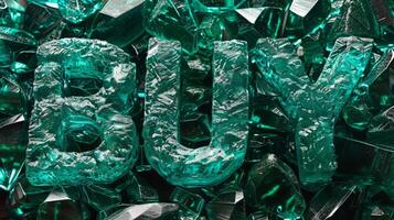 Emerald Crystal Buy concept creative art poster. photo