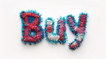The word Buy created in Embroidery Lettering. photo