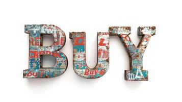 The word Buy created in Display Typography. photo