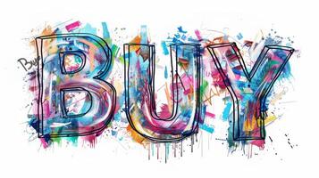 The word Buy created in Graffiti Calligraphy. photo
