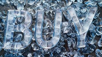Ice Buy concept creative art poster. photo