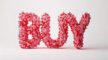 The word Buy created in Coral Letters. photo