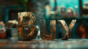 Copper Buy concept creative art poster. photo