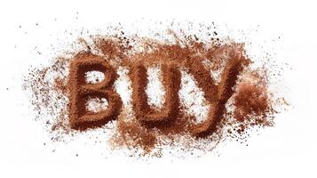 The word Buy created in Nutmeg Typography. photo