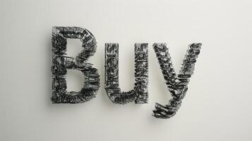 The word Buy created in Hand-Lettering. photo