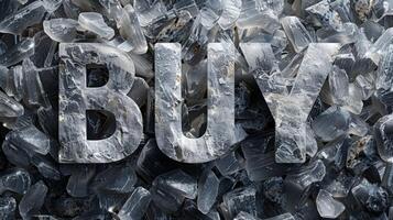 Grey Marble Buy concept creative art poster. photo