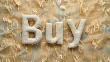 Beige Buy concept creative art poster. photo