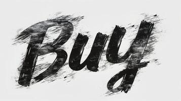 The word Buy created in Hand-Lettering. photo