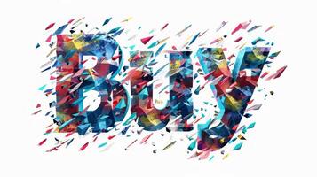The word Buy created in Low-Poly Art. photo