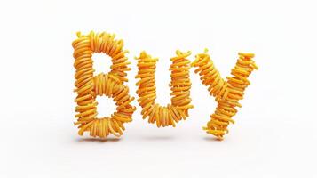 The word Buy created in Macaroni Typography. photo