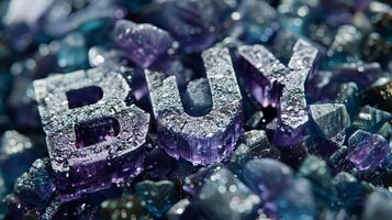 Iolite Crystal Buy concept creative art poster. photo