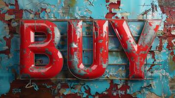 Grey Glossy Surface Buy concept creative art poster. photo