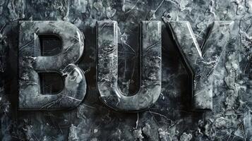 Grey Marble Buy concept creative art poster. photo