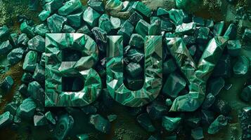 Malachite Crystal Buy concept creative art poster. photo