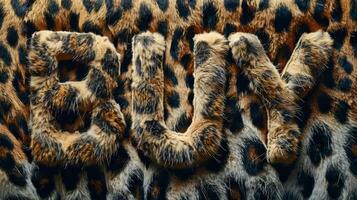 Leopard Fur Buy concept creative art poster. photo