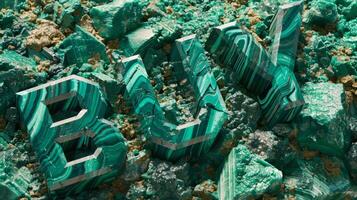 Malachite Crystal Buy concept creative art poster. photo
