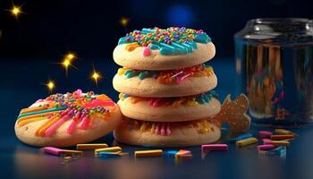 beautifully decorated sugar cookie. photo
