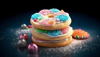 beautifully decorated sugar cookie. photo