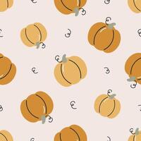 Seamless pattern with pumpkins. Flat background. Creative texture for fabric, wrapping, textile, wallpaper, apparel. vector