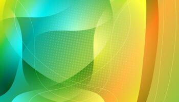 Abstract green and yellow gradient shape background design vector