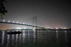 Beautiful view of Second Hooghly Bridge or Vidyasagar Setu at Night photo