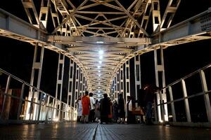 Beautiful view of Babughat bridge at Night Time Kolkata photo