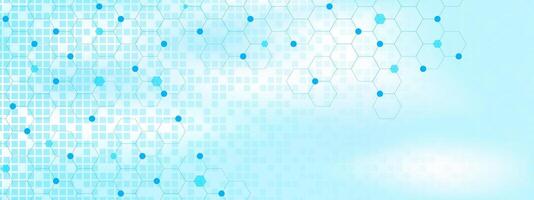 Abstract medical and science concept with hexagon pattern and digital pixel vector