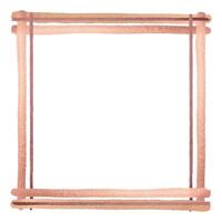 Square frame painted in watercolor. Frame made of pink and pastel shades of watercolor. All objects are drawn by hand. Watercolor illustration. For printing on fabric, paper, design, scrapbooking vector