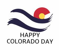 Round Colorado State flag icon isolated with mountain and sun objects. happy colorado day august 1st vector