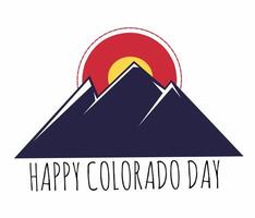 Round Colorado State flag icon isolated with mountain and sun objects. happy colorado day august 1st vector