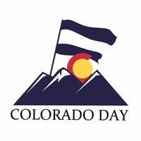 Round Colorado State flag icon isolated with mountain and sun objects. happy colorado day august 1st vector
