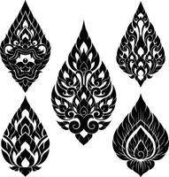 Thai Pattern Style in Silhouette for Decorations vector