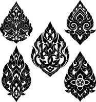 Thai Pattern Style from Silhouette Patterns for Decorations vector