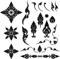 Thai Pattern Art Elements for Decorations in Silhouettes vector