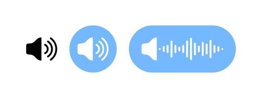 Audio or volume Icons. Speaker Icons vector
