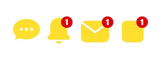 Notification or message icons. Message badges vector