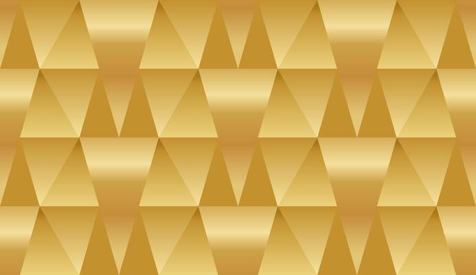 Luxury seamless gold hand drawn background with gradient metal triangles texture, pattern