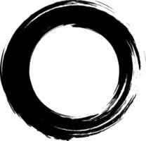 Grunge circle frame. Grunge circle drawn with brush strokes. Circle drawn in ink. Grunge frame contains stains, scratches, cracks, unevenness and other elements that create a worn effect. vector