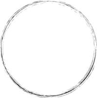 Grunge circle frame. Grunge circle drawn with brush strokes. Circle drawn in ink. Grunge frame contains stains, scratches, cracks, unevenness and other elements that create a worn effect. vector