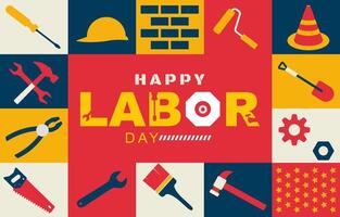 Labor Day background with flat style vector