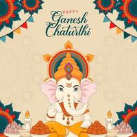 Happy Ganesh Chaturthi background vector