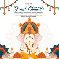 Happy Ganesh Chaturthi background vector