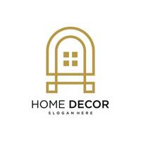 Home decor with window design element idea with creative unique concept high resolution vector