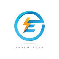 Electric design element idea with creative letter E concept high resolution vector